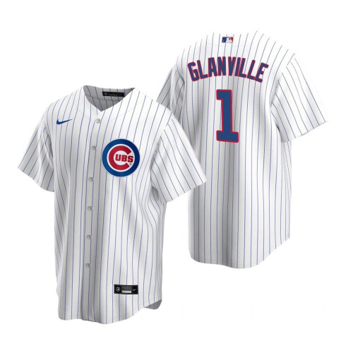 Mens Chicago Cubs #1 Doug Glanville Retired Player White Jersey Gift For Cubs Fans