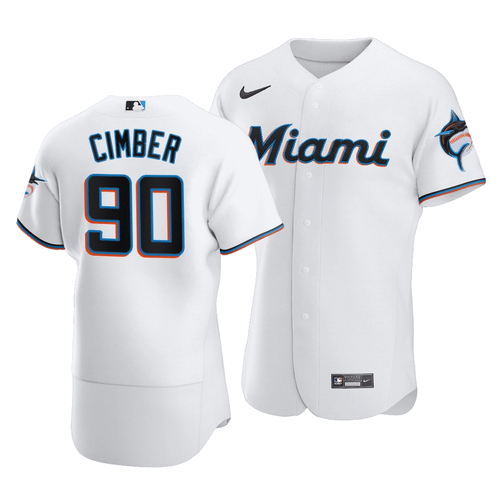 Men'S Miami Marlins Adam Cimber #90  Home Jersey White
