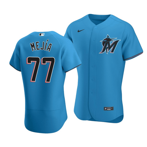 2020 Miami Marlins Humberto Mejia #77  Alternate Jersey Blue