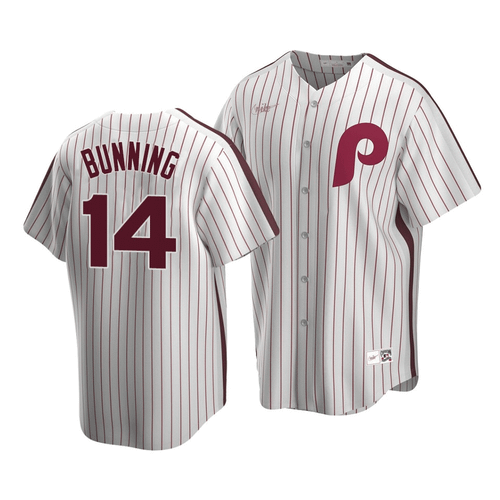 Men'S Philadelphia Phillies Jim Bunning #14 Cooperstown Collection White Home Jersey
