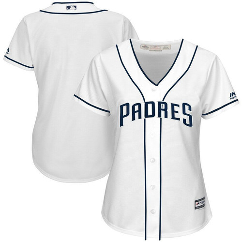San Diego Padres Majestic Womens Cool Base Team Jersey Jersey White 2021