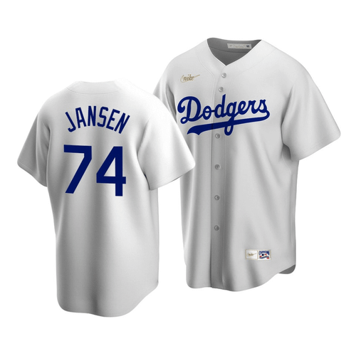 Men'S Los Angeles Dodgers Kenley Jansen #74 Cooperstown Collection White Home Jersey