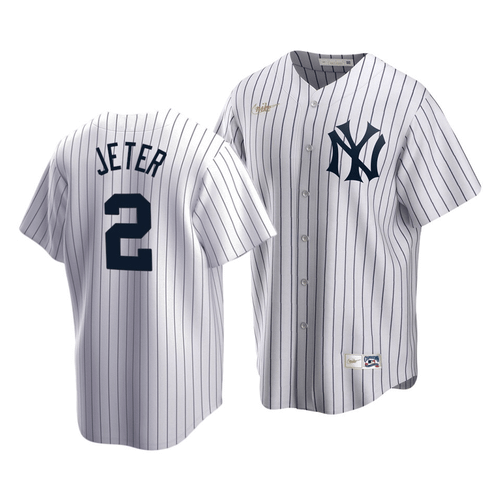 Men'S New York Yankees Derek Jeter #2 Cooperstown Collection White Home Jersey