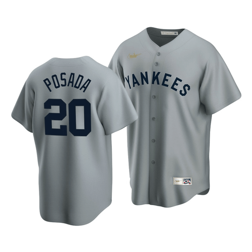 Men'S New York Yankees Jorge Posada #20 Cooperstown Collection Gray Road Jersey