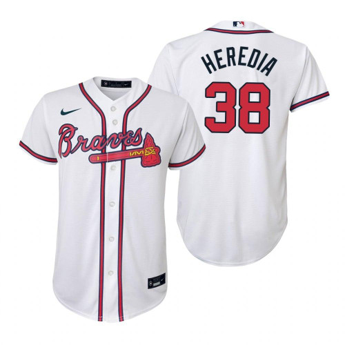 Atlanta Braves #38 Guillermo Heredia 2020 White Jersey Gift For Braves Fans