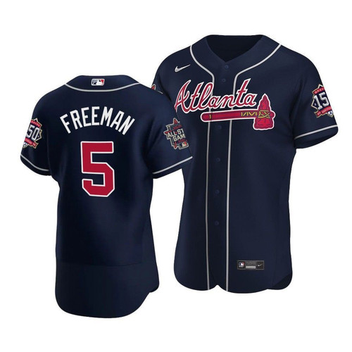Atlanta Braves Freddie Freeman #5 2021 Mlb All-Star Game Patch Team Jersey Navy