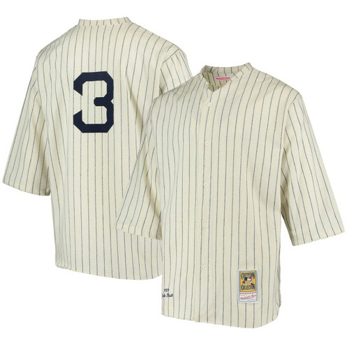 MenS New York Yankees Babe Ruth Mitchell & Ness Cream Cooperstown Collection 1929 Baseball Jersey Mlb Baseball Jersey1355
