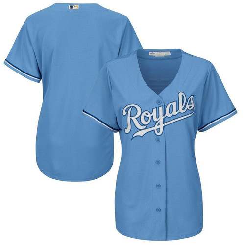Kansas City Royals Majestic Womens Cool Base Jersey Jersey Light Blue 2021