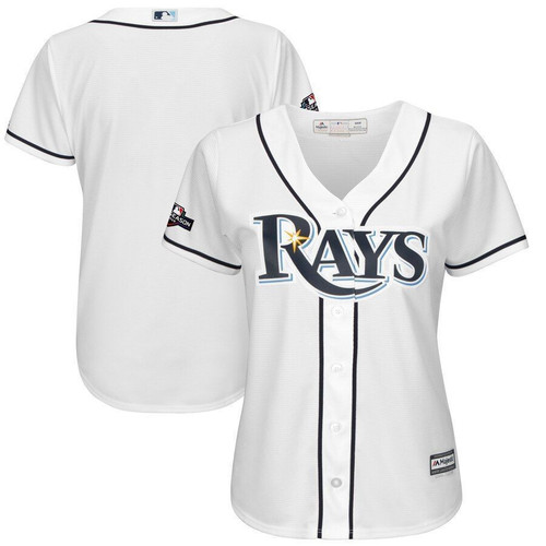 Tampa Bay Rays Majestic Womens 2021 Postseason Official Cool Base Team Jersey Jersey White
