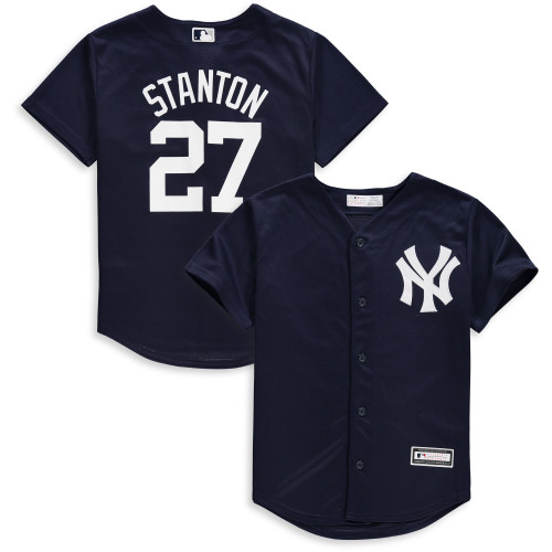 Majestic Giancarlo Stanton Navy New York Yankees Fashion Official Cool Base Player Jersey