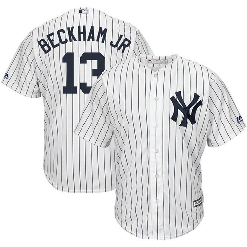 Odell Beckham Jr New York Yankees Majestic X Mlb Crossover Cool Base Player White 3D Jersey