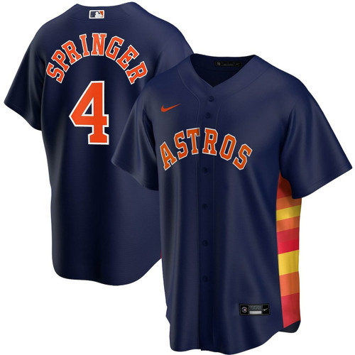 Men'S Houston Astros George Springer Navy Alternate Player Name Baseball Jersey Mlb Baseball Jersey301