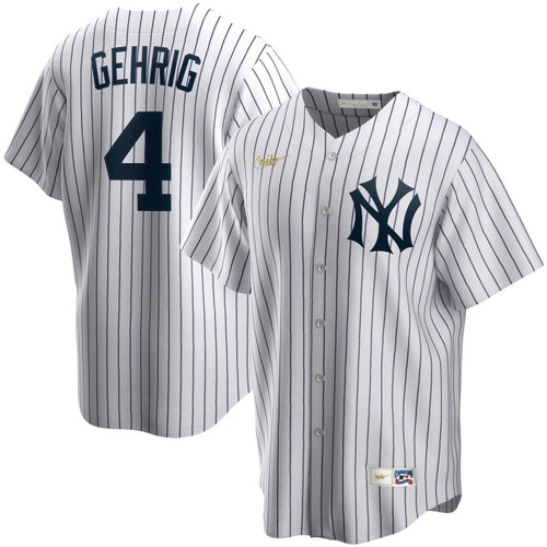 MenS New York Yankees Lou Gehrig White Home Cooperstown Collection Player Baseball Jersey Mlb Baseball Jersey842