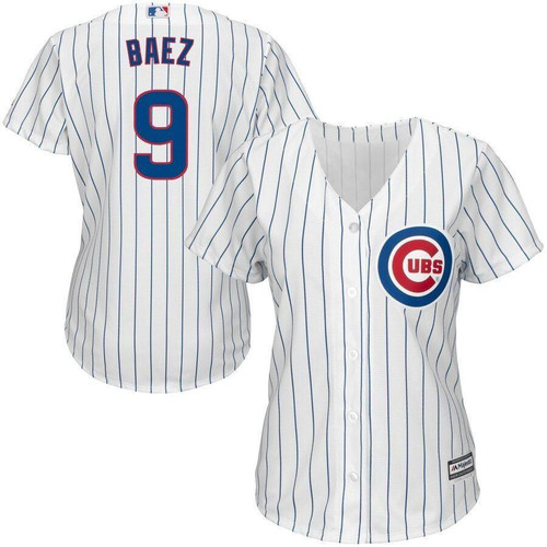 Javier Baez Chicago Cubs Majestic Cool Base Player Jersey White 2019