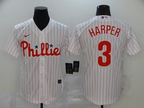 Philadelphia Phillies Bryce Harper #3 2020 Mlb White Jersey