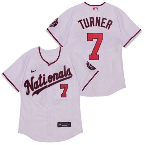 Washington Nationals Trea Turner #7 2020 Mlb White Jersey