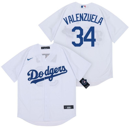 Los Angeles Dodgers Fernando Valenzuela #34 2020 Mlb White Jersey