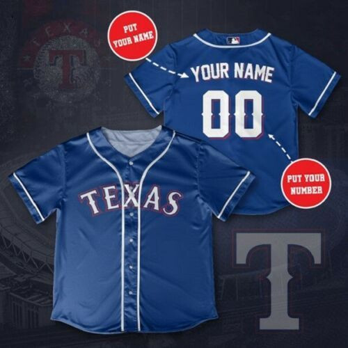 [Custom name] Texas Rangers All Over Print Baseball Jersey for Fans