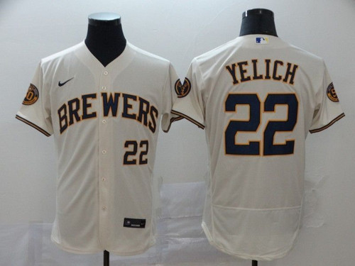 Milwaukee Brewers Christian Yelich #22 2020 Mlb White Jersey