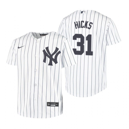New York Yankees #31 Aaron Hicks Collection 2020 Alternate White Jersey Gift For Yankees Fans
