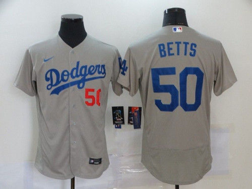 Los Angeles Dodgers Mookie Betts #50 2020 Mlb Grey Jersey