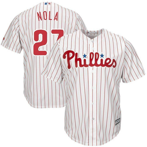 Aaron Nola Philadelphia Phillies Majestic Official Cool Base Player Jersey White 2019