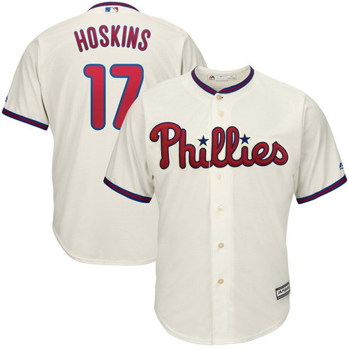 Rhys Hoskins Philadelphia Phillies Majestic Alternate Official Cool Base Player Jersey Cream 2019