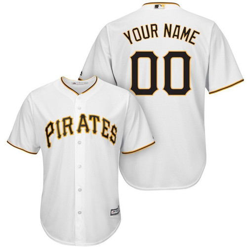Pittsburgh Pirates Majestic Cool Base Custom Jersey White 2019
