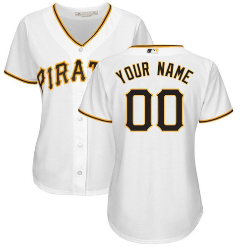 Pittsburgh Pirates Majestic Womens Home Cool Base Custom Jersey White 2019