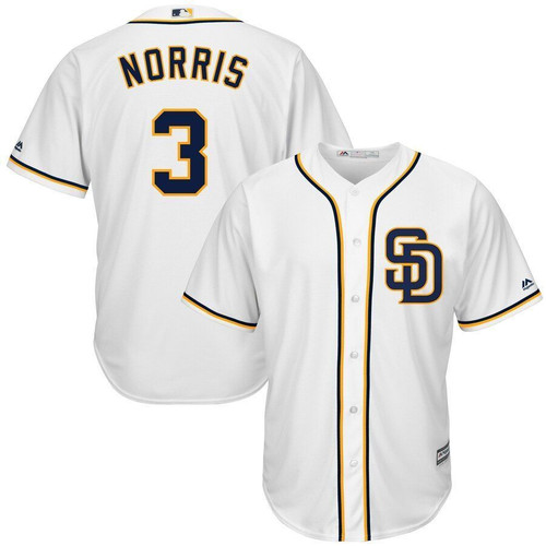 San Diego Padres Majestic Derek Norris Cool Base Jersey White 2019