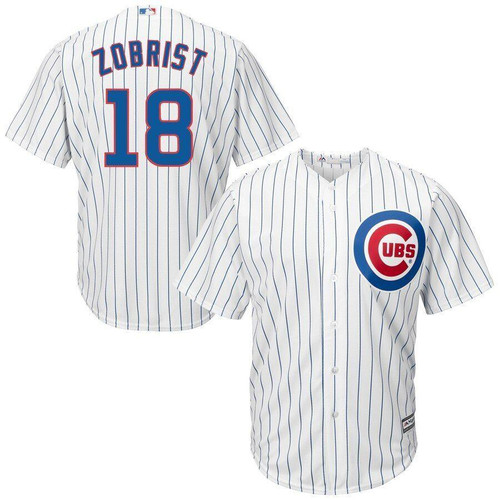 Ben Zobrist Chicago Cubs Majestic Official Cool Base Player Jersey White 2019