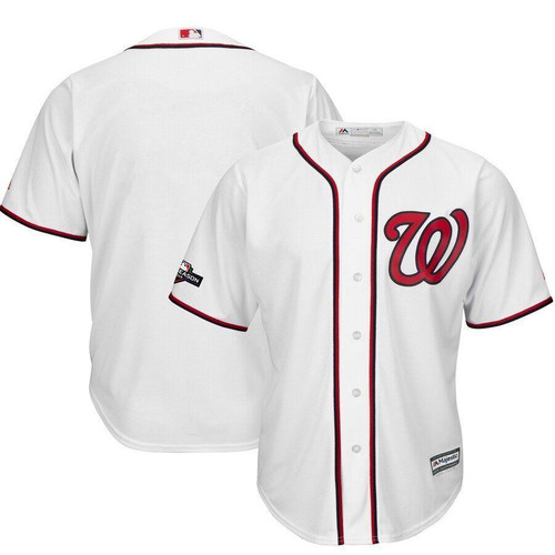 Washington Nationals Majestic 2019 Postseason Official Cool Base Team Jersey White