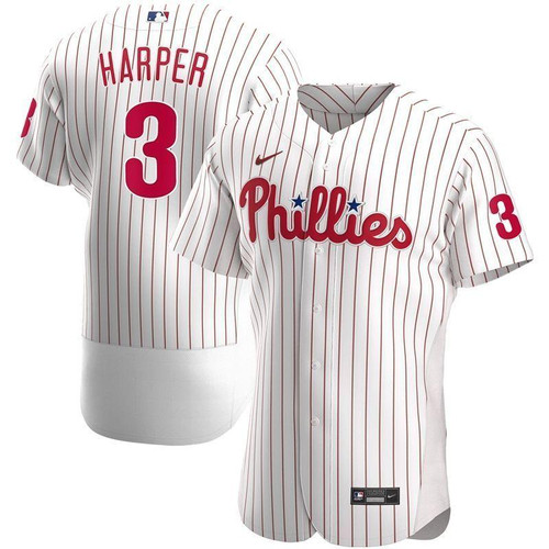 Philadelphia Phillies Bryce Harper #3 2020 MLB White Jersey
