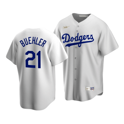 Men'S Los Angeles Dodgers Walker Buehler #21 Cooperstown Collection White Home Jersey