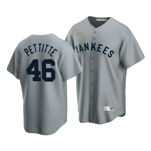 Men'S New York Yankees Andy Pettitte #46 Cooperstown Collection Gray Road Jersey