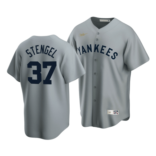 Men'S New York Yankees Casey Stengel #37 Cooperstown Collection Gray Road Jersey