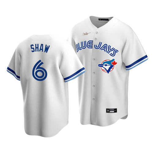 Men'S Toronto Blue Jays Travis Shaw #6 Cooperstown Collection White Home Jersey