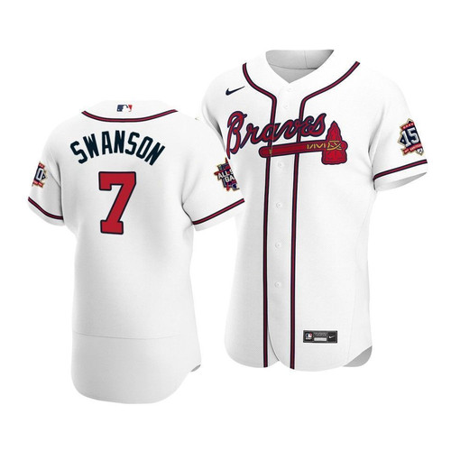 Atlanta Braves Dansby Swanson #7 2021 Mlb All-Star Game Patch Home Jersey White