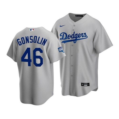 Men'S Los Angeles Dodgers Tony Gonsolin #46 2020 World Series Champions Gray Replica Alternate Jersey