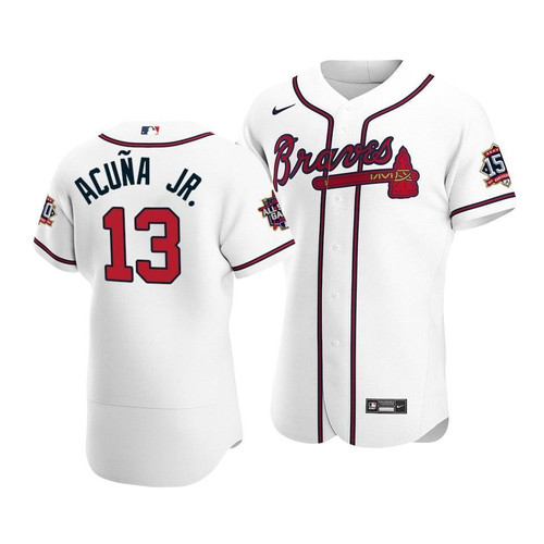 Atlanta Braves Ronald Acuna Jr. #13 2021 Mlb All-Star Game Patch Home Jersey White
