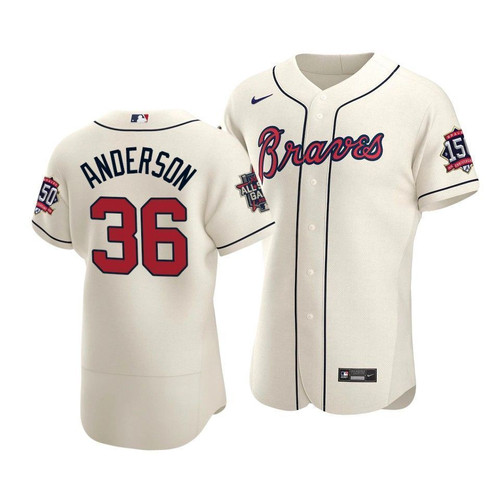 Atlanta Braves Ian Anderson #36 2021 Mlb All-Star Game Patch Alternate Jersey Cream