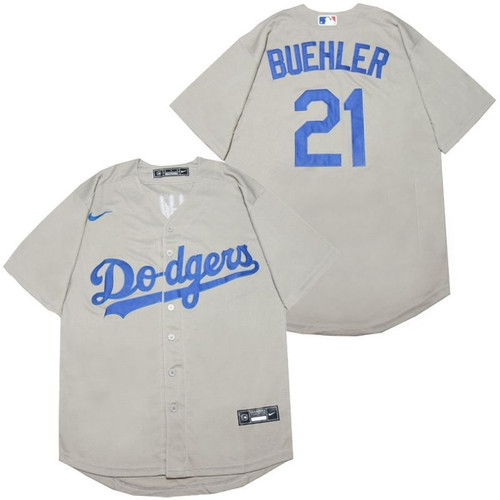 Los Angeles Dodgers Walker Buehler #21 2020 Mlb Light Grey Jersey