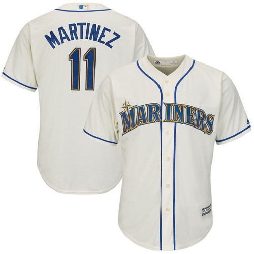 Edgar Martinez Seattle Mariners Majestic Alternate Official Cool Base Player Jersey Cream 2019