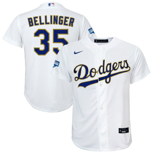 Los Angeles Dodgers Cody Bellinger White/Gold 2021 Gold Program Player Baseball Jersey Mlb Baseball Jersey294