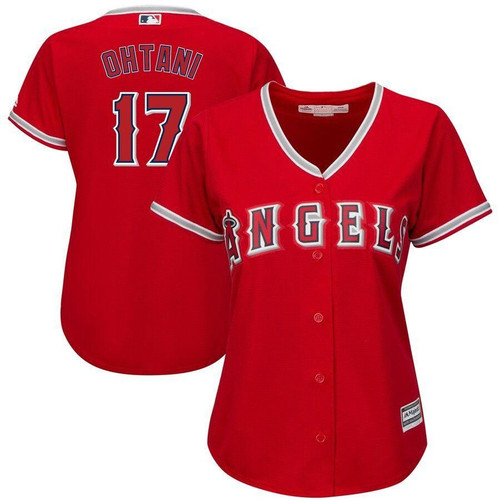 Shohei Ohtani Los Angeles Angels Majestic Cool Base Player Jersey Scarlet 2019