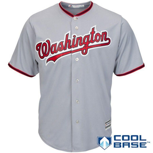 Washington Nationals Majestic Official Cool Base Team Jersey Gray 2019