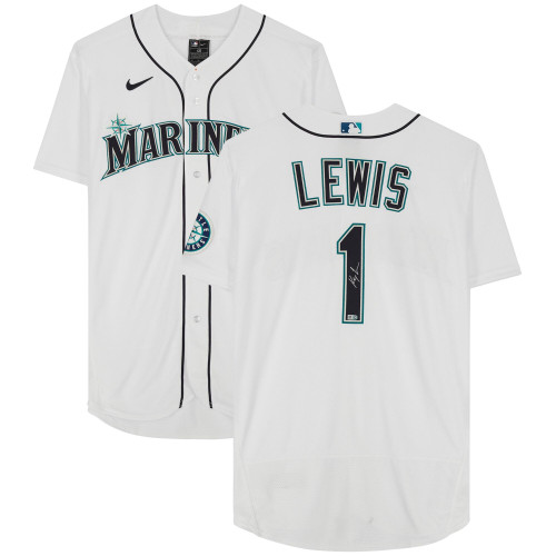 Kyle Lewis Seattle Mariners Fanatics  Autographed White Nike Replica Replica  Jersey