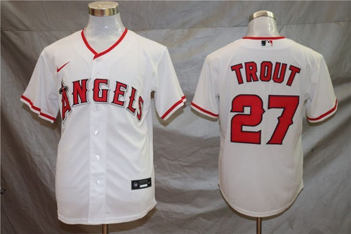 Los Angeles Angels Mike Trout #27 2020 Mlb White Jersey
