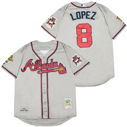 Atlanta Braves Javy Lï¿½Pez #8 2020 Mlb White Jersey