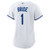 Women's Kansas City Royals  Nike White #1 Bride Home Replica Jersey